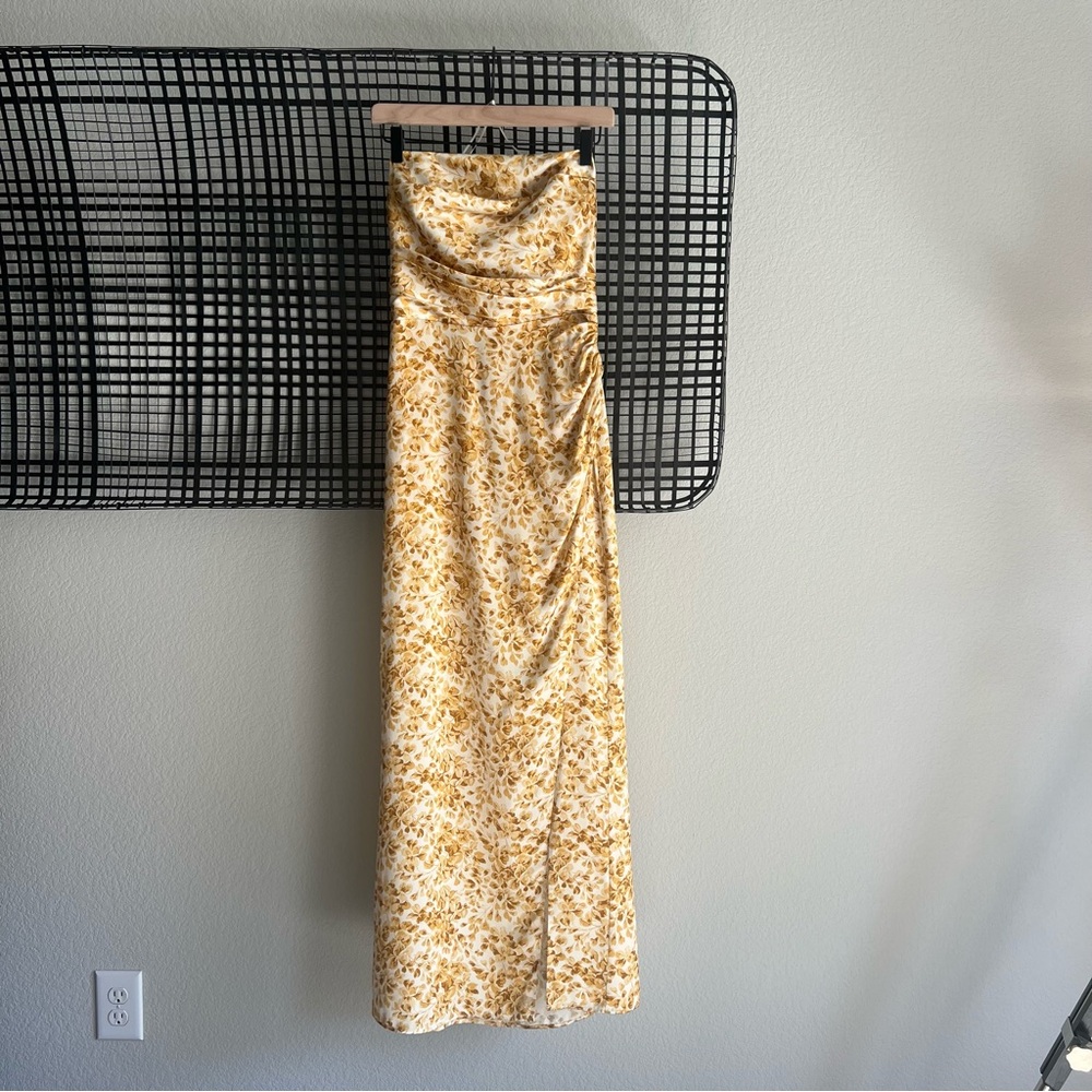 Reformation barrow silk dress goldfinch